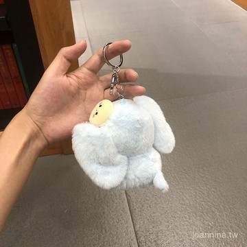 默契滿分💯 卡通大象鑰匙扣毛絨大耳朵小象公仔鑰匙鏈擺件背包掛件情侶禮物女 QGQB