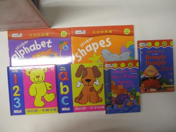 【書寶二手書T2／語言學習_SVP】字母貼紙書_形狀貼紙書_胖胖蛋先生等_6本合售