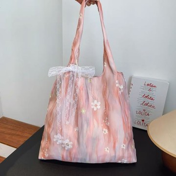2025新款國風刺繡文藝小清新仙女帆布包單肩手提包通勤大容量背心