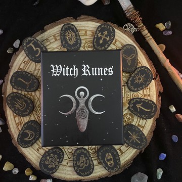 光之捕夢網✨現貨☪️ 女巫如尼符文套裝療愈煉金術木刻冥想altar祭壇家居裝飾