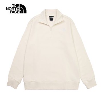 【The North Face 官方旗艦】北面男款米白色舒適透氣長袖大學T｜89YZQLI