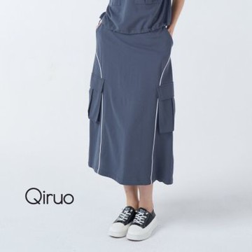 Qiruo 奇若秋冬專櫃中直筒小直裙7065B 時髦休閒