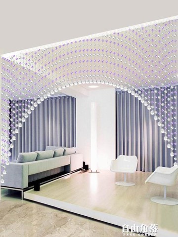 水晶簾子客廳珠簾客廳餐廳隔斷家用裝飾玄關半門簾掛簾珠鏈免打孔 雙11全館免運