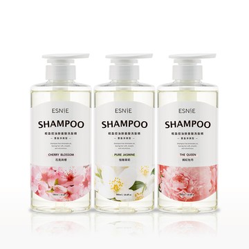 限時優惠【Esnie伊絲妮】輕盈控油胺基酸洗髮精-580mlx3入組(花見與櫻/嫣紅牡丹)