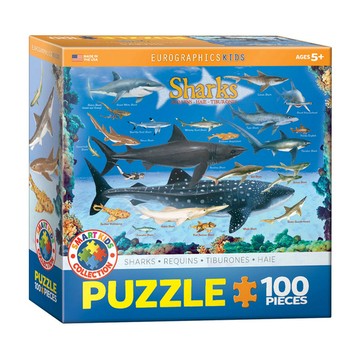 Eurographics拼圖 兒童拼圖-鯊魚圖鑑 (100P)