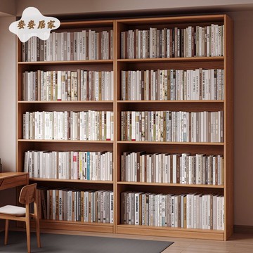 去客廳化 書櫃 一體靠墻全實木松木 書架 滿墻家用 展示櫃 收納儲物櫃子[DD0502005]