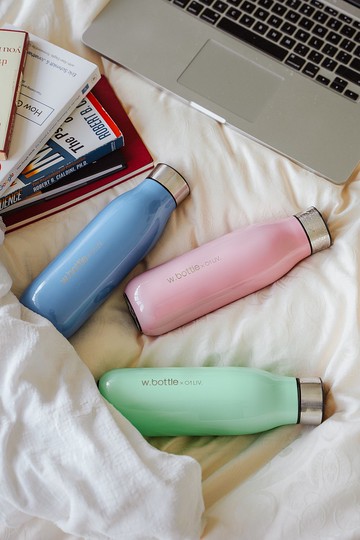 01LIV x wbottle 500ml不銹鋼雙層真空茶滤防漏保溫瓶環保杯粉色