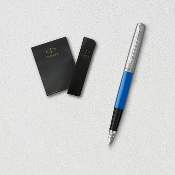 【PARKER】Jotter ABS 藍桿鋼筆 真皮筆套禮盒 客製化刻字