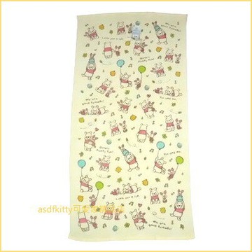 asdfkitty*小熊維尼小豬紗布浴巾/大毛巾-60*120公分-日本正版商品