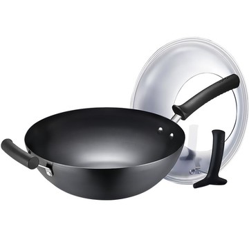 蘇泊爾真不銹鐵鍋無涂層不生銹炒鍋燃氣明火專用家用精鐵炒菜鍋 99購物節