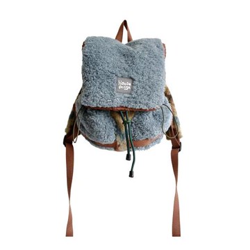 housedesign原創2025冬季毛絨復古大容量背包小眾通勤時尚雙肩包