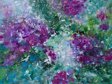 【花語心境】壓克力畫/療癒藝術畫/原創手繪/無框畫/掛畫/僅1件/