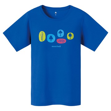 【【蘋果戶外】】mont-bell 1114421 UMR【女款】藍 山の木 Wickron 短袖排汗衣 排汗T恤 機能衣