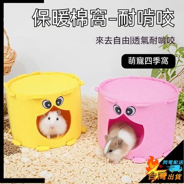 【台灣出貨】倉鼠窩 金絲熊躲避屋 豚鼠 荷蘭豬隧道 花枝鼠 倉鼠四季房子 毛氈 透氣 鑽洞屋 小寵窩 倉鼠睡窩
