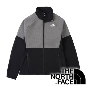 【THE NORTH FACE 美國】女立領抓絨外套『黑/煤灰』NF0A8FJX 戶外 露營 登山 健行 休閒 時尚 旅遊 抓絨 外套
