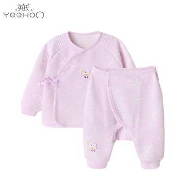 英氏新生嬰兒系帶和袍扣褲秋冬新品恒溫上衣褲 內衣YLEAJ32006A