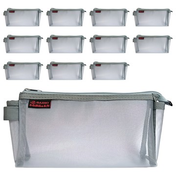 DAIHO 本色立體網眼筆袋 19*10*4.5cm  顏色隨機  12個