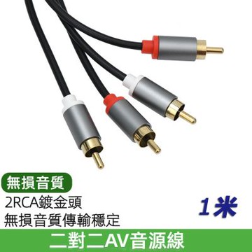 RCA二對二音源線紅白蓮花頭連接線AV影音電腦音響箱音源線(RC-82)-1米