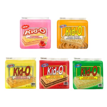 【蝦皮直營】Kid-O 三明治餅乾 奶油/草莓/巧克力/檸檬/花生 136g 零食 餅乾 夾心餅乾