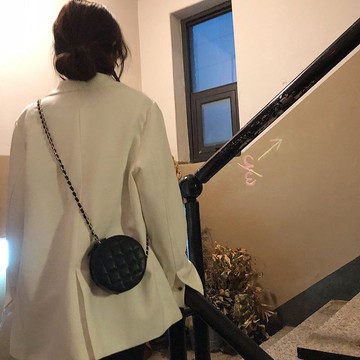 🎒爆款直降價🎒 背包 單肩包 斜挎包 烏77 炒火網紅小圓包 韓版百搭菱格子PU包單肩斜跨包純色鏈條包女