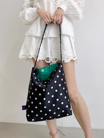 Feather Shoulder Dot Canvas Bag