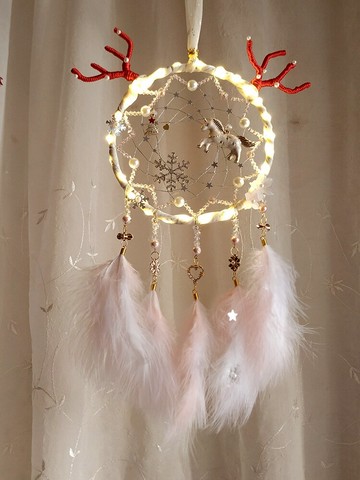 捕夢網diy材料包森系風鈴羽毛墻面裝飾臥室送女生掛飾掛件ins禮物