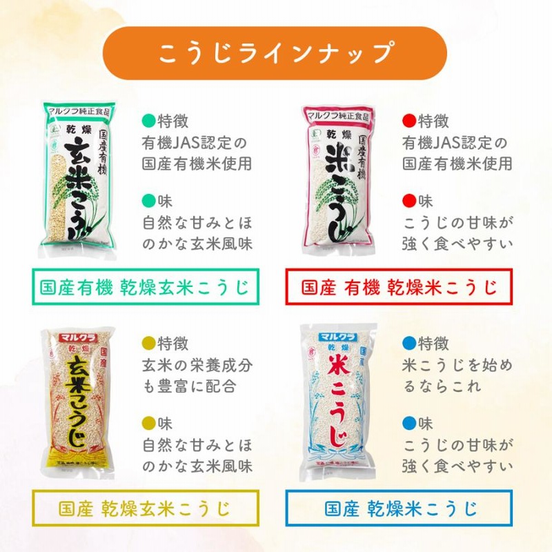SALE/65%OFF】 マルクラ食品 国産乾燥白米こうじ 500g マルクラ国内産米こうじ・玄米500g