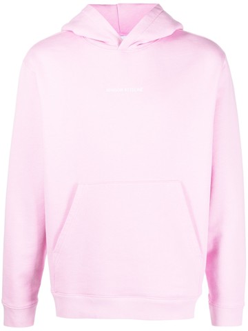 Maison Kitsuné - logo-embroidered cotton hoodie - men - Polyester/Cotton - XL - Pink