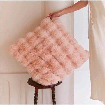 北歐輕奢純色仿兔毛抱枕臥室床頭靠墊客廳沙發毛絨抱枕套飄窗靠枕