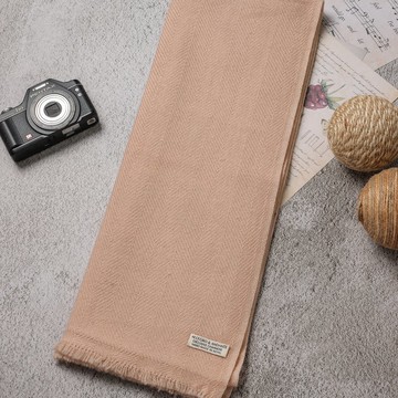 【窄版】喀什米爾羊毛圍巾 斜紋乾燥玫瑰 脖圍 手工機織