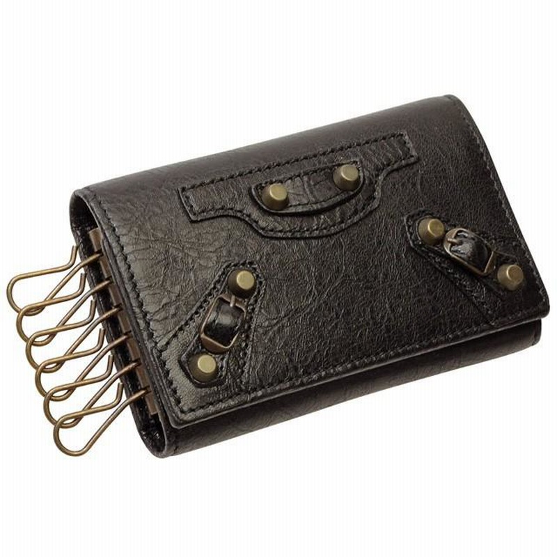 BALENCIAGA ブラック レザー 6連キーケース バレンシアガ BALENCIAGA