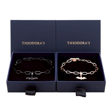 [情人節禮物/生日禮物]【Theodora's】情侶對飾-蝙蝠俠西德鋼手鍊 女款玫金&男款黑