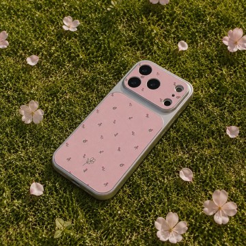 【Rosie Garden】銀框PU皮紋iPhoneCase