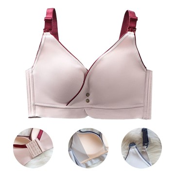 無鋼圈薄杯親膚內衣 撞色交叉款哺乳內衣 孕婦內衣