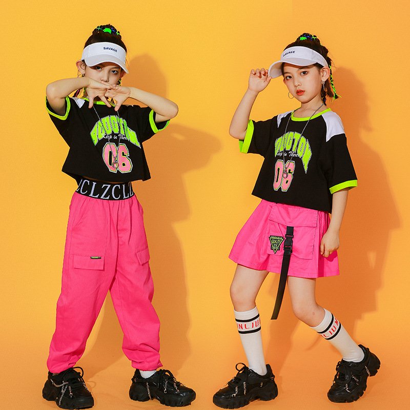 ヒップホップ キッズ ダンス衣装 HIPHOP 子供服 半袖 トップス パンツ 長ズボン タンクトップ 女の子 チアガール 演出服 練習着 韓国  ステージ衣装 通販 LINEポイント最大GET | LINEショッピング