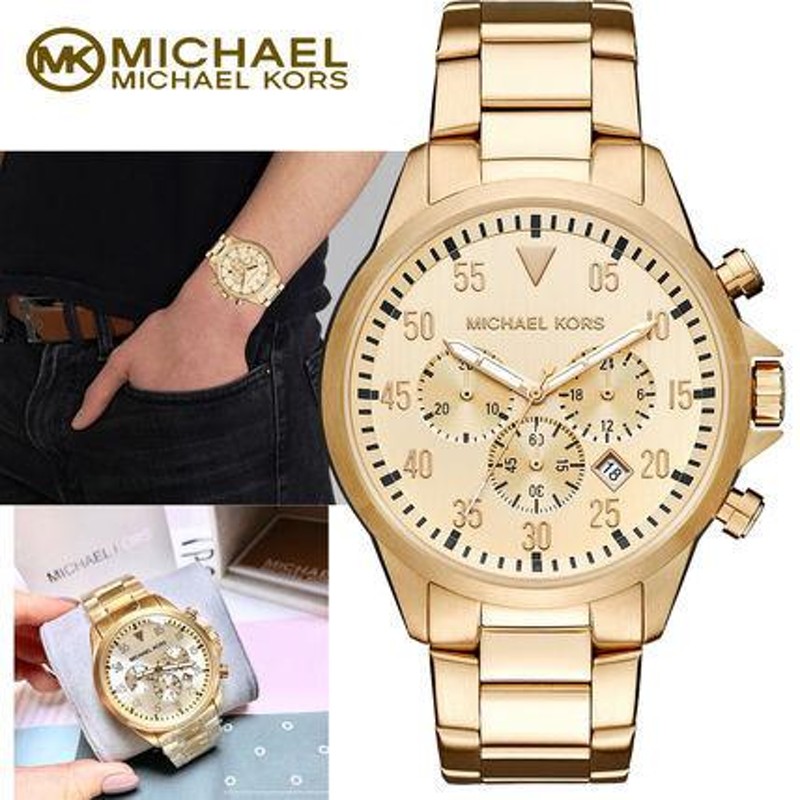 マイケルコースMichael Kors 腕時計 おしゃれ 限定 レア 激安! Men's Gage Gold-Tone Chronograph |  LINEショッピング