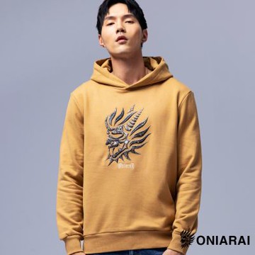 鬼洗 BLUE WAY – 黑標-闇光重工變形蟲鬼頭連帽長TEE(深卡其)