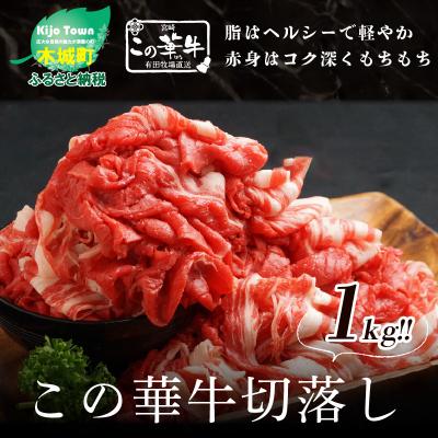 ふるさと納税 木城町 有田牧場直送　この華牛切落し1kg