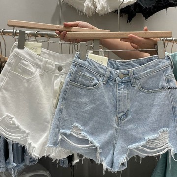 S-5XL 大尺碼牛仔褲 毛邊牛仔短褲女網紅ins風新款大碼胖mm寬松韓版a字型破洞熱褲子夏 vk