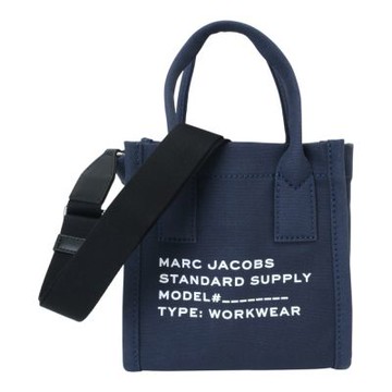 MARC JACOBS 白標字母帆布直式兩用包(墨水藍)小