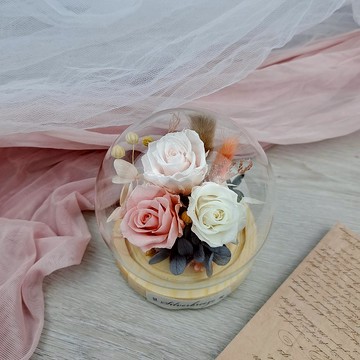 永生花玻璃罩 閨密禮物  母親節 永生玫瑰 情人節禮物 PF-024