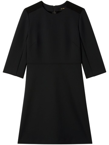 St. John - crop-sleeve mini dress - women - Nylon/Spandex/Elastane/Nylon/Viscose/Spandex/Elastane - 2 - Black