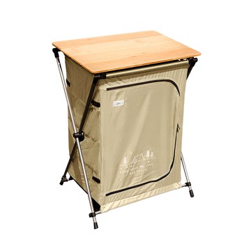 Outdoor Base 輕量餐廚桌 7075航太鋁合金 竹材桌面  60 x 46 x 85cm  60cm  沙棕色