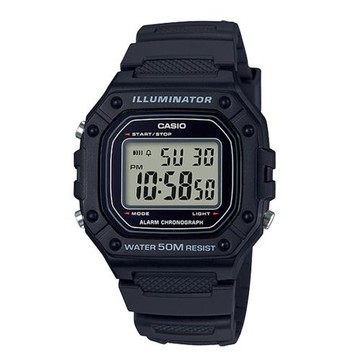【CASIO 卡西歐】潮流電子錶 膠質錶帶 防水50米 LED燈光 W-218H (W-218H-1A)