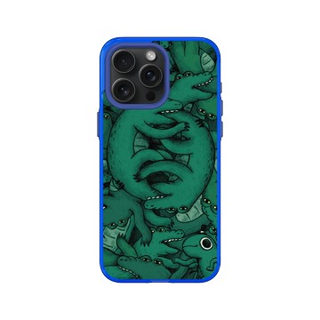 iPhone 15 Pro Max Clear 激光藍 - 怪奇事物所 Incrediville - 肥尾鱷魚密集恐懼症