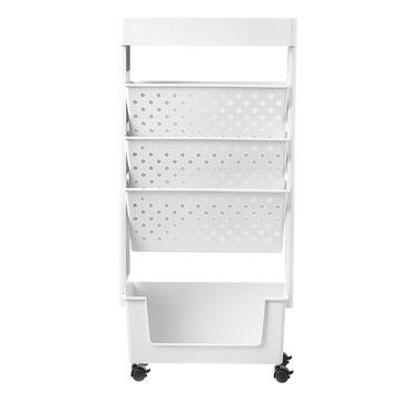 Tamsaa 移動式收納置物書架 5層 白色 1入