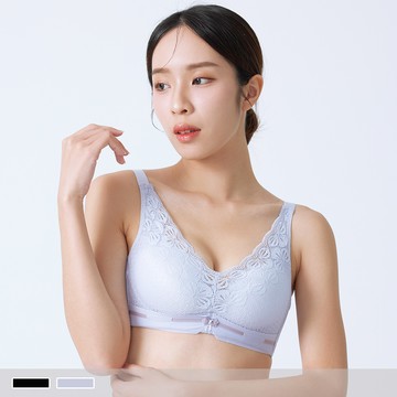 無鋼圈【A~B罩杯】煙雨迷濛 蕾絲透氣微加厚 柔滑側背片 內衣3971