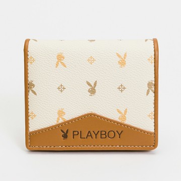 PLAYBOY - 壓扣短夾 Dynamic系列 - 米色