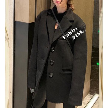 EEWEN 起范兒80毛抗凍毛呢外套 喜歡廓形腔調的入！羊毛呢大衣女