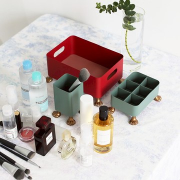 [空之喵喵]北歐梳妝臺化妝品整理收納盒桌面簡約家用多功能置物架
